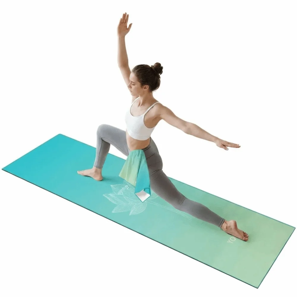 Soft Quick Dry Yoga Towel Non Slip Lock Edge Workout Towel Sweat Absorbent Long Rectangle Exercise Towel Pilates