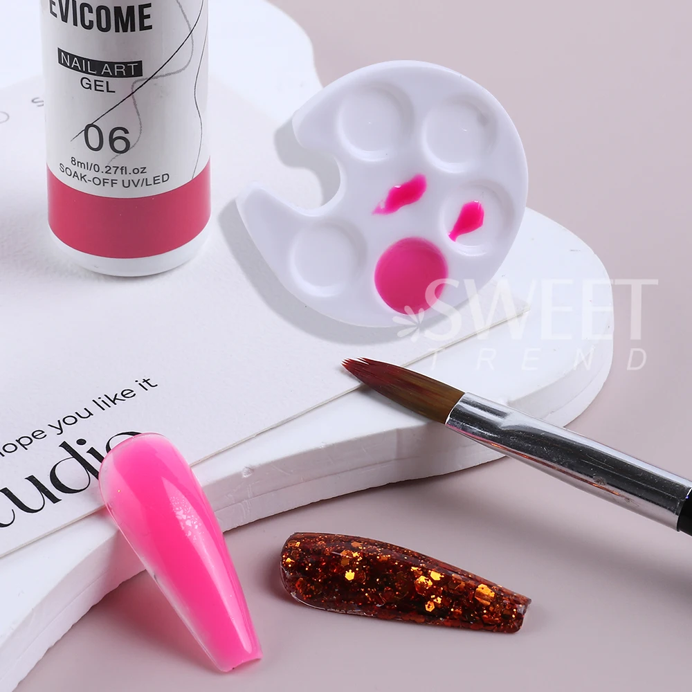 5 قطعة البلاستيك مسمار الفن لوحة البسيطة البنصر طبق خلط اللون UV هلام اللوحة حامل لوحة الصباغ صينية مانيكير مسمار أدوات #4