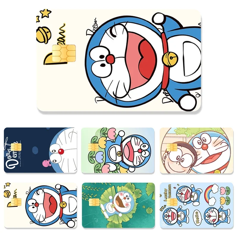 Doraemon Anime Credit Card Debit Card Sticker DIY Cartoon Melody Waterproof Poker Sticker Film Tape Skin Small Stacks