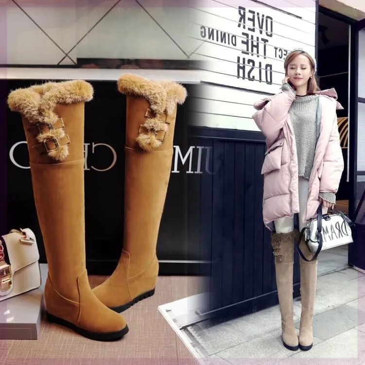 Boots Women New 2024 Winter Footwear Australia Female Shoes Luxury Designer Zipper Sexy Thigh High Heels High Sexy Round Toe Sti