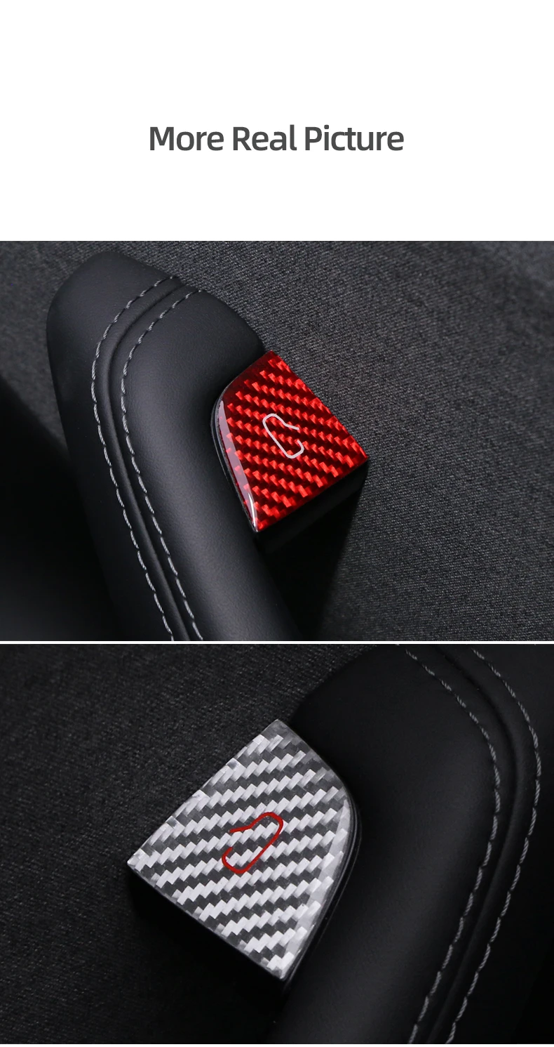Für Tesla Modell Y 2019-2025 Juniper Modell 3 Highland 2024 Carbon Faser Auto Innen Tür Schalter Taste Trim aufkleber Zubehör – Detail 6