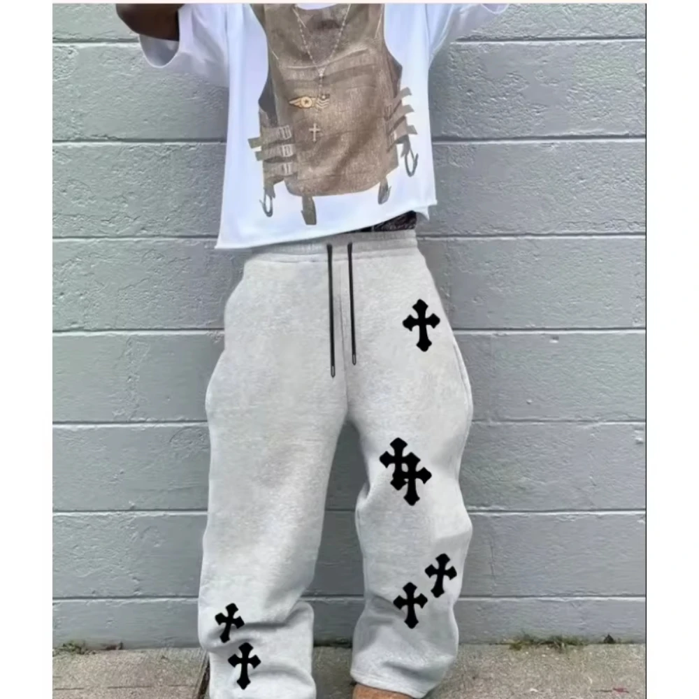 Outdoor Sports Are All Men's Versatile Solid Color Drawstring Loose Casual Sports Pants Men's and Women's Wide Leg Pants