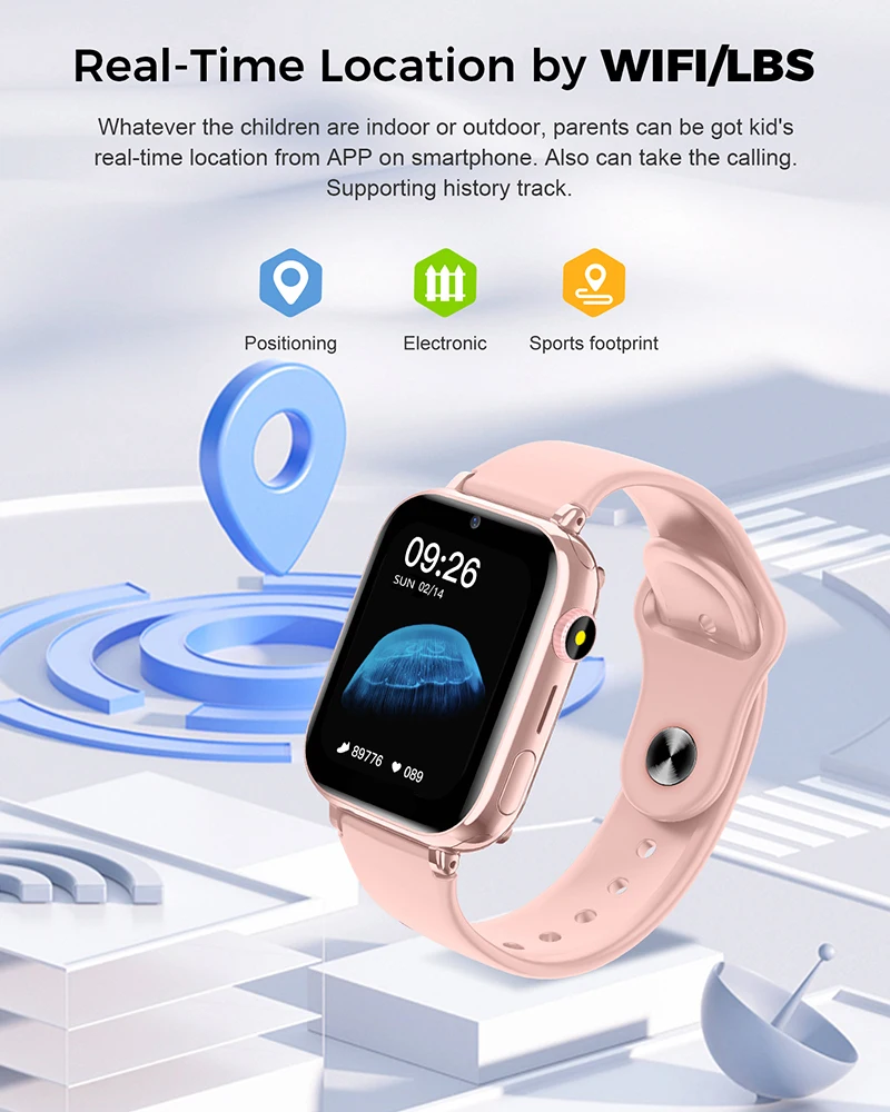 Crianças inteligente sim 4g wifi chamada telefone relógio ip68 crianças monitor menino meninas sos criança esportes relógios digitais rastreador gps para xiaomi