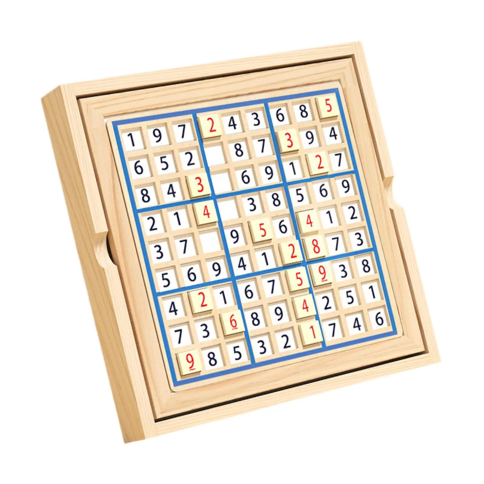 Educational Wooden Sudoku Game Set for Children Logical Thinking Puzzle Toy with Drawers for Easy Storage and Carry