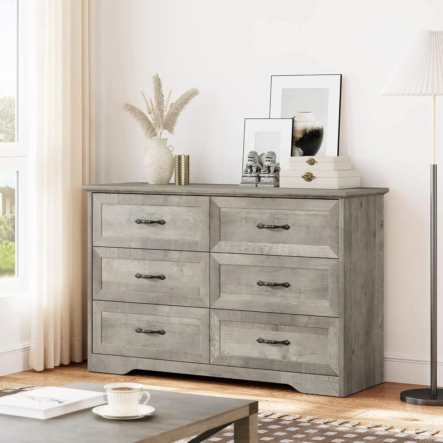 

Alkmaar 0613 6 Drawer Dresser, Grey