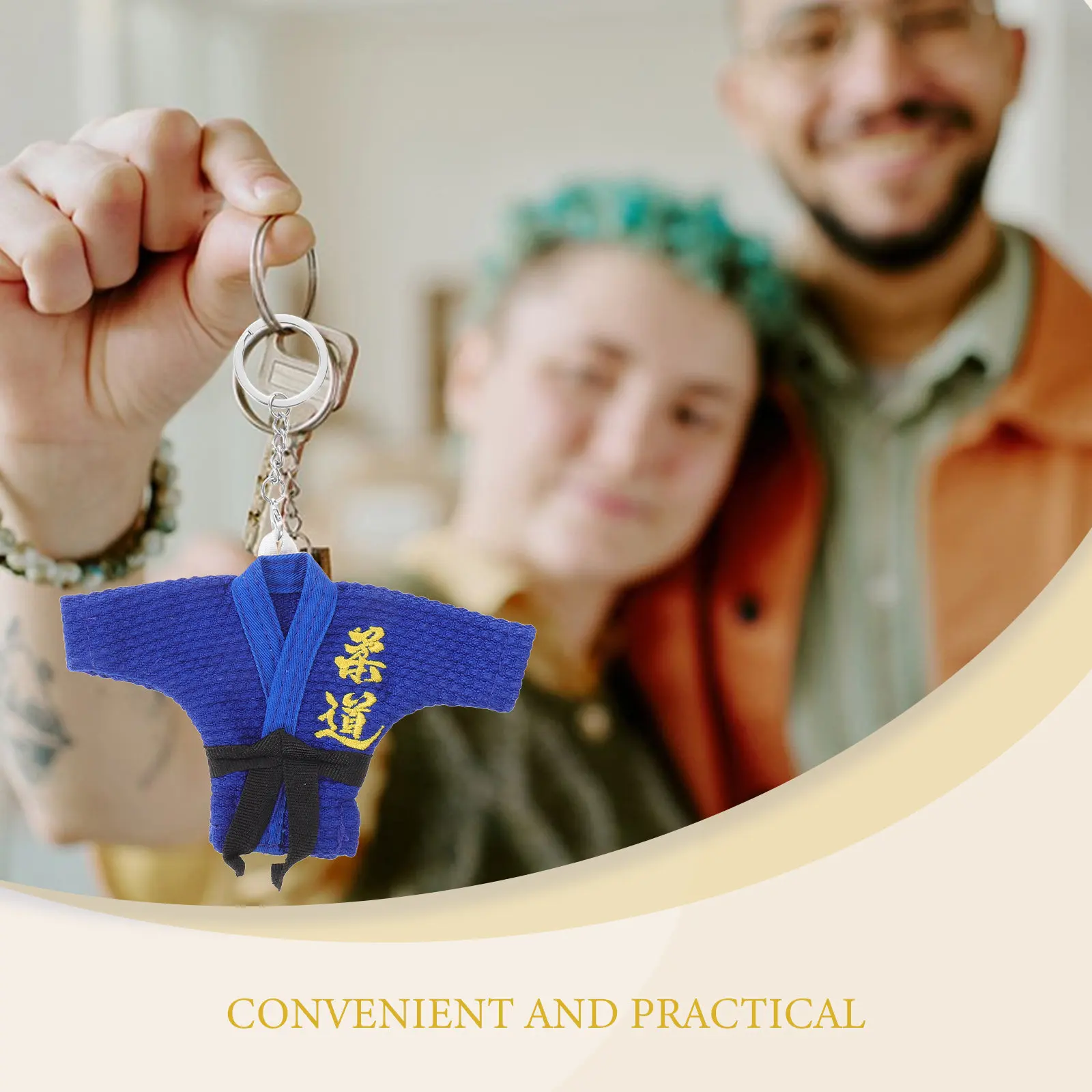 Uniform Keychain Martial Arts Design Sports Enthusiast Gift Idea for Fighters Collectors Unique Apparel Accessory