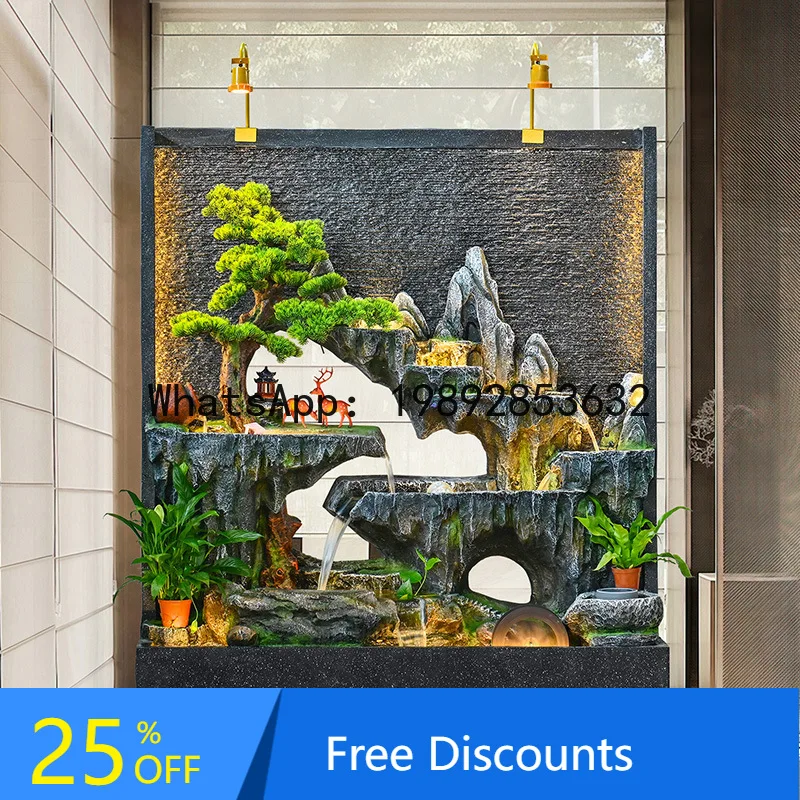 

LYY Large Water Curtain Wall Circulating Water Fake Mountain Fountain Landscape Fish Pond Courtyard