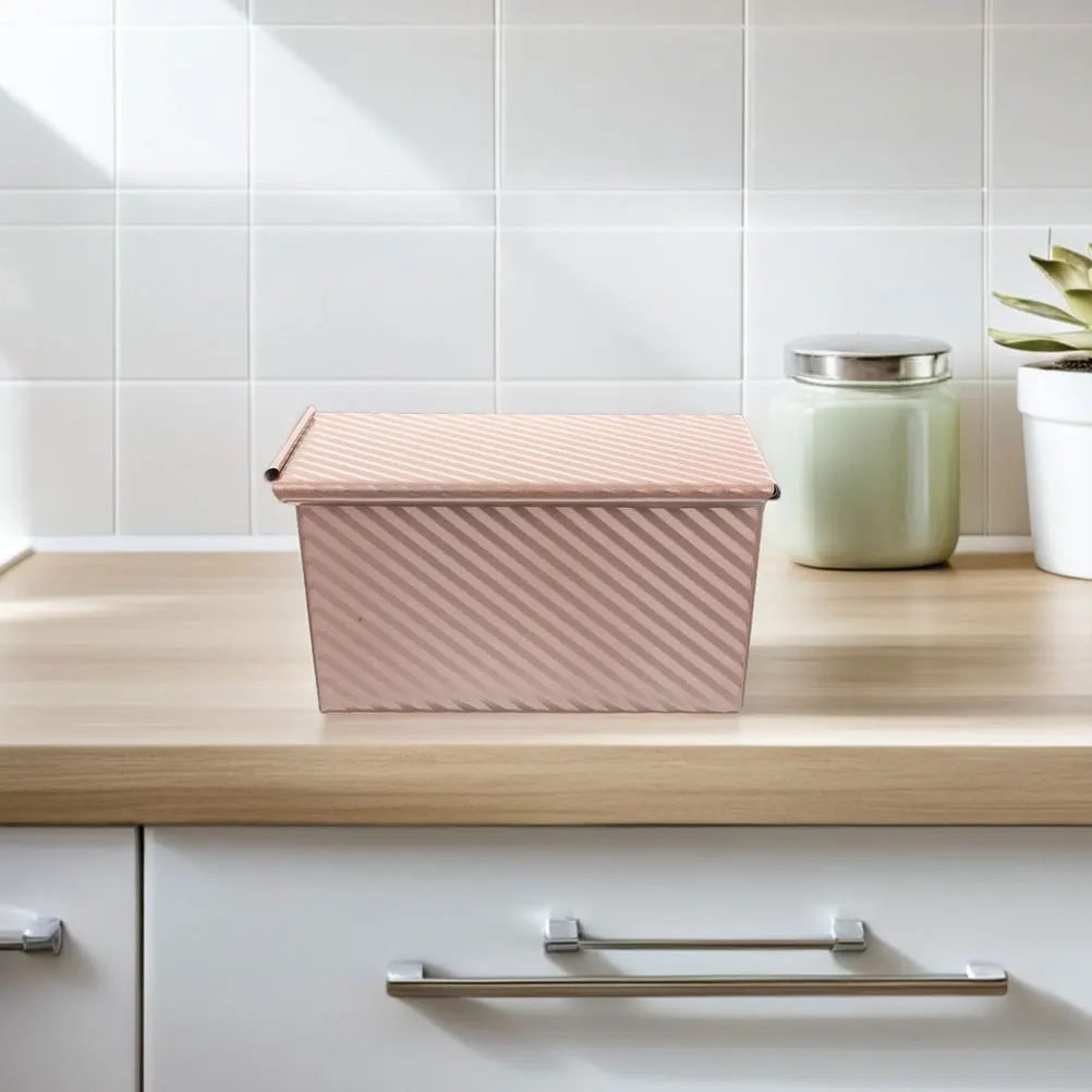 

1Pcs Versatile Corrugated Loaf Baking Pan Nonstick with Lid Sturdy Toast Box for Even Heating Homemade Bread and Cakes