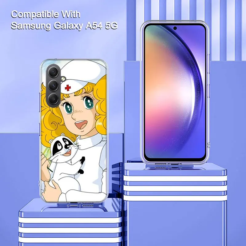 Candy Candy 90s Anime Cover For Samsung A54 A34 A24 A14 A53 A33 A23 A13 A52S A32 A22 A12 Phone Galaxy A03 A04 A02S A42 A73 TPU C