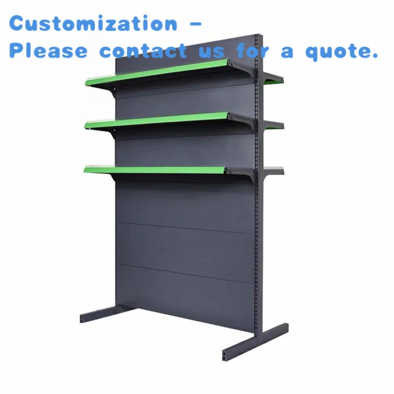

на заказ. Заводской низкий минимальный заказ, матовый серый сверхмощный двухсторонний розничный стеллаж для супермаркета, односторонний удобный магазин