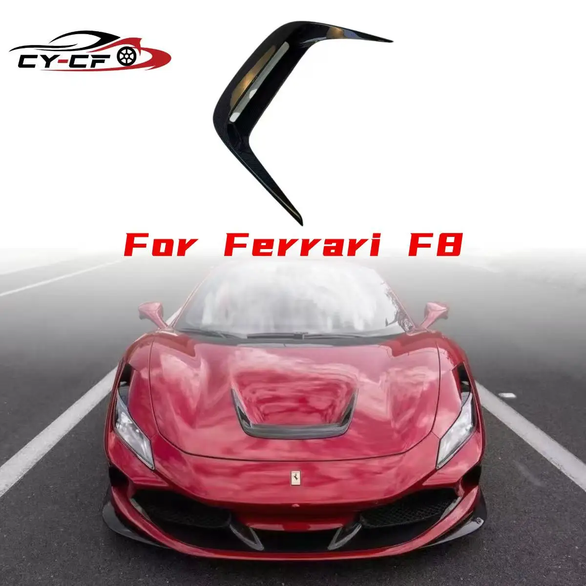 For Ferrari F8 Tributo Spider 2019-2022 Engine Cover Parts Boonet Hood Air Vents Trims Dry Carbon Fiber Hood Vent Insert Lid