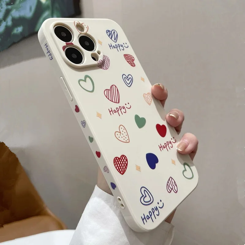 Floral Heart Print Phone Case For Xiaomi Redmi 12C 13C 4G Note 13 12 12S 11 Pro Plus 4G 5G 11S 10 Liquid Silicone Back Cover