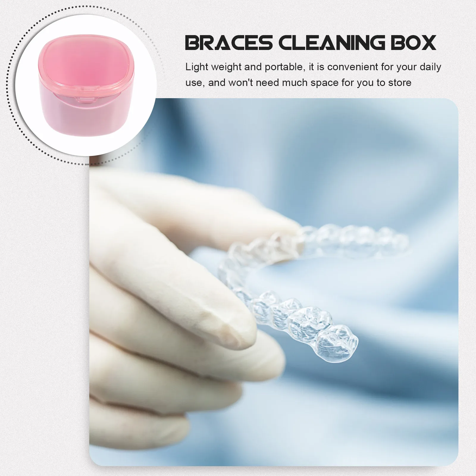 Small Lightweight Braces Cleaning Box for Retainers Mouth Guards Denture Storage Orthodontic Retainer Box Easy Clean Smooth