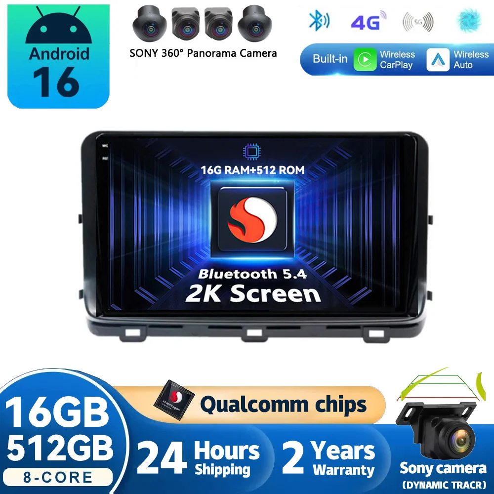 Android 16 For Kia Ceed 3 CD 2018 2019 2020 2021 2022 Car Radio Navigation Multimedia Player Stereo GPS WiFi+4G Videa Carplay BT