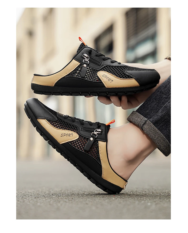 Sommer-Slipper für Herren, trendige, flache, atmungsaktive, lässige Indoor-Outdoor-Wanderschuhe, Herren-Sneaker, chanclas de hombre – Detail 19