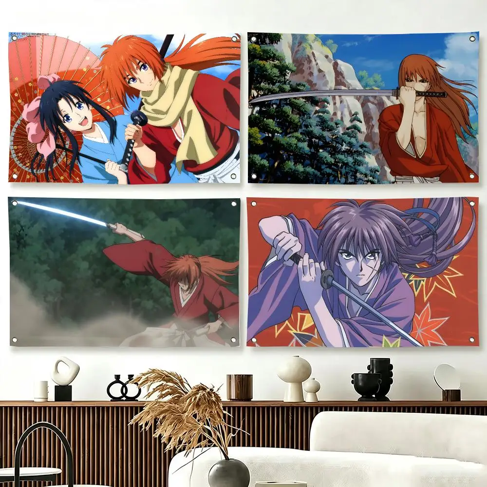 Action Anime R-Rurouni Kenshin Flags  For Living Room Home Dorm Decor Wall Outdoor Camping Party Banner Gifts