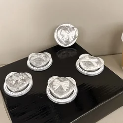 Transparent Bowknot Heart Magnetic Phone Griptok Universal Smart Tok For Magsafe Foldable Stand For iPhone Samsung Lazy Bracket