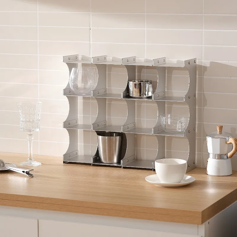 Aluminum alloy premium cup rack, dining table storage, desktop storage rack,  desk perfume rack, office workstation organization