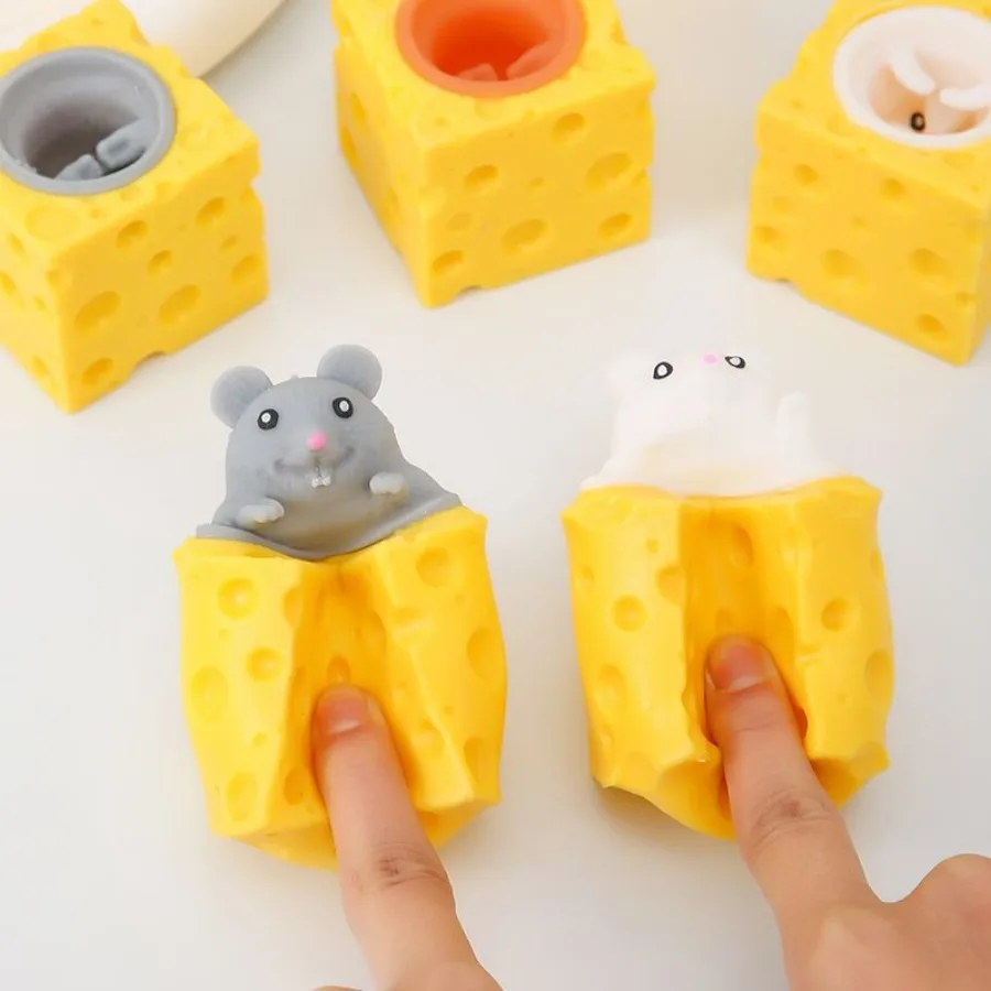 Exhaust Cheese Mouse Cup Pinch Pinch Squeeze Yellow Man Cheese Squirrel Cup Parody Exhaust Ball Gundrel Toys - Detail 1