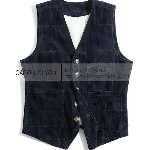 레트로 최신 코듀로이 레저 남성 조끼 재킷, 블레이저 정장, 조끼, 싱글 브레스트 버클, 결혼식용 최고의 남성 신랑 