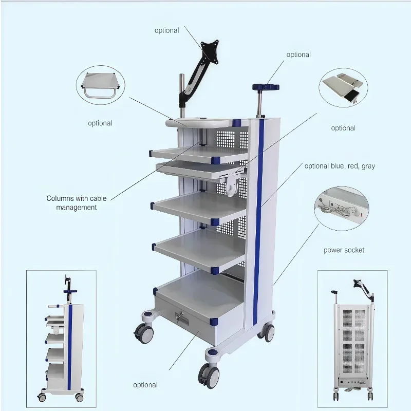 

Barber Cutting Trolley Professional Aesthetic Stainless Steel Rolling Cart Drawers Storage Organizer Hair Salon Equipment