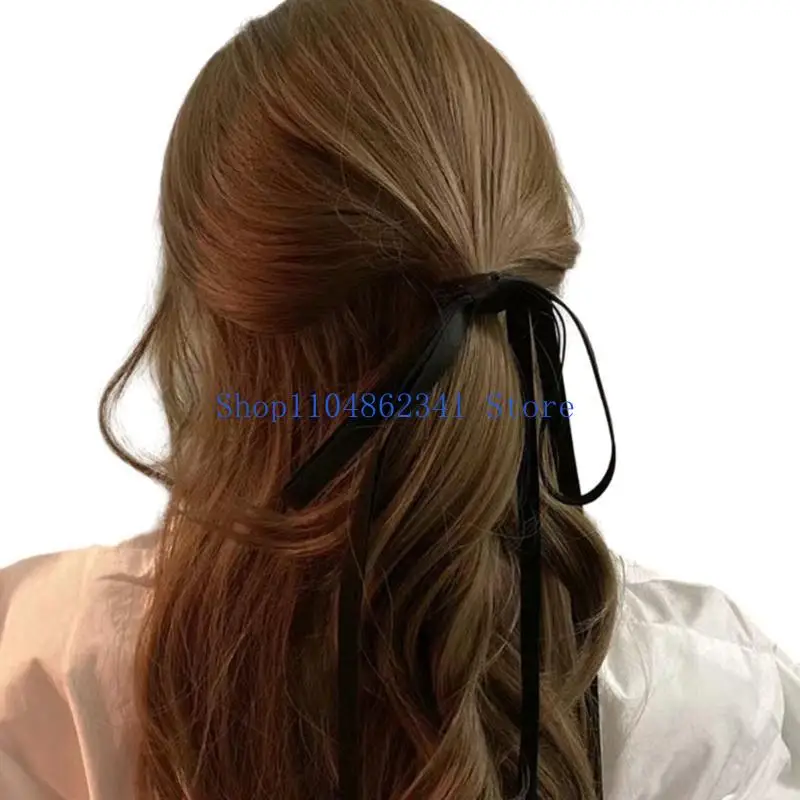 Dây buộc tóc nơ lớn 5asd sành điệu Phụ kiện tóc ruy băng dài thời trang dành cho nữ