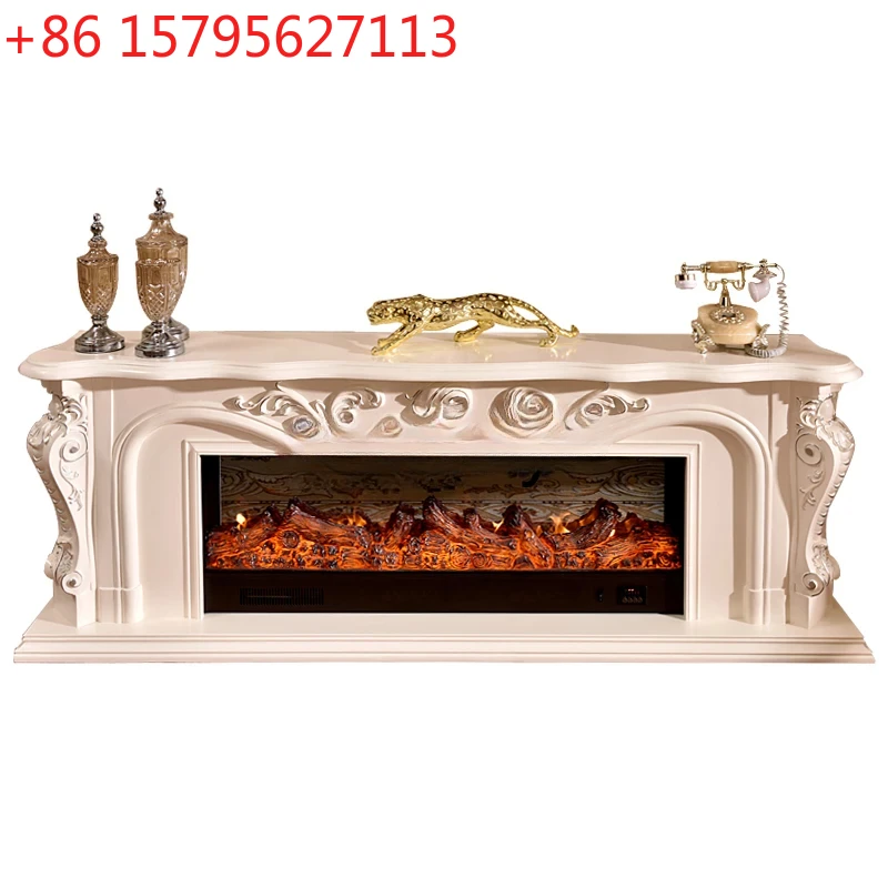 

TV cabinet, European style fireplace decoration cabinet, American solid wood fireplace