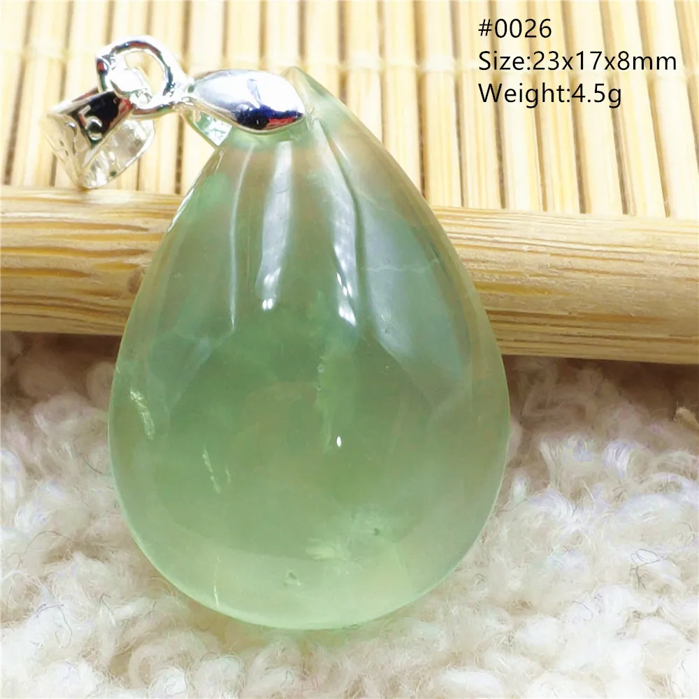 الطبيعية الخضراء Prehnite الخرز قلادة قلادة الأخضر Prehnite كريستال الأحجار الكريمة قطرة الماء موضة واضح حجر AAAAAA #4