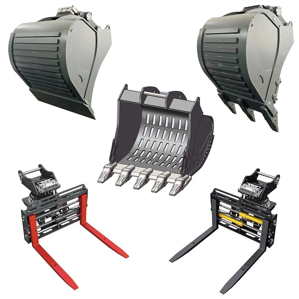 KABOLITE 1/14 K970 Hydraulic Excavator New Upgrade Accessories Grid Bucket Grid Bucket Hydraulic Fork Metal Accessories