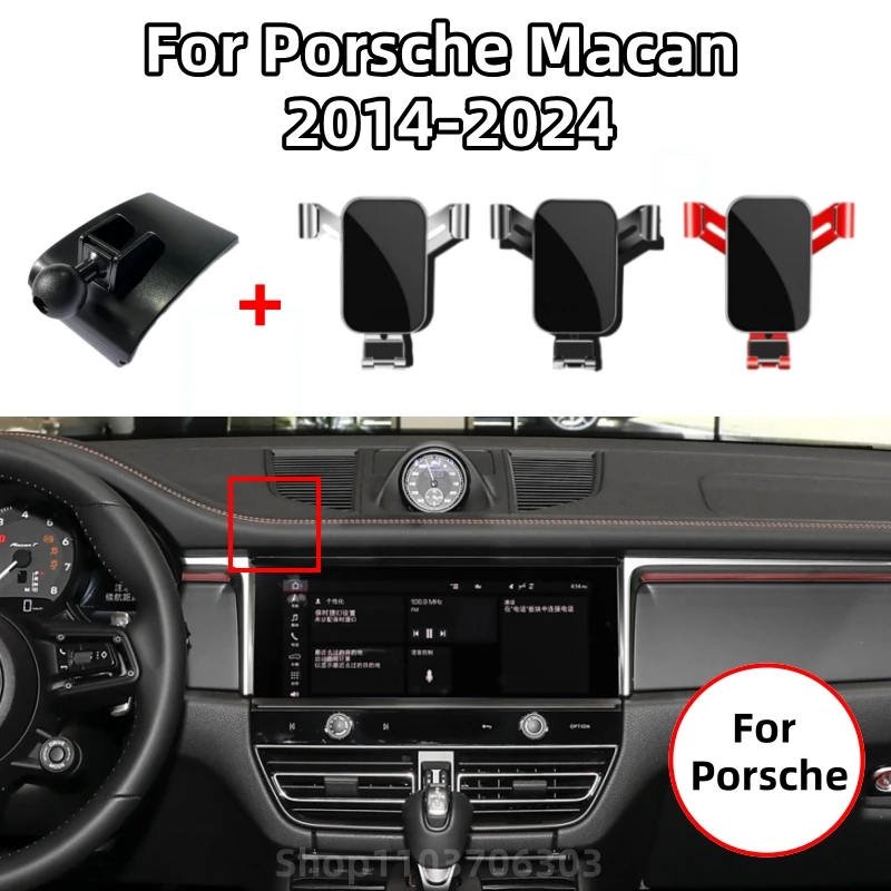Soporte de teléfono para coche, accesorio para rejilla de ventilación, para Porsche Macan 2014-2024 Cayenne 2018-2023