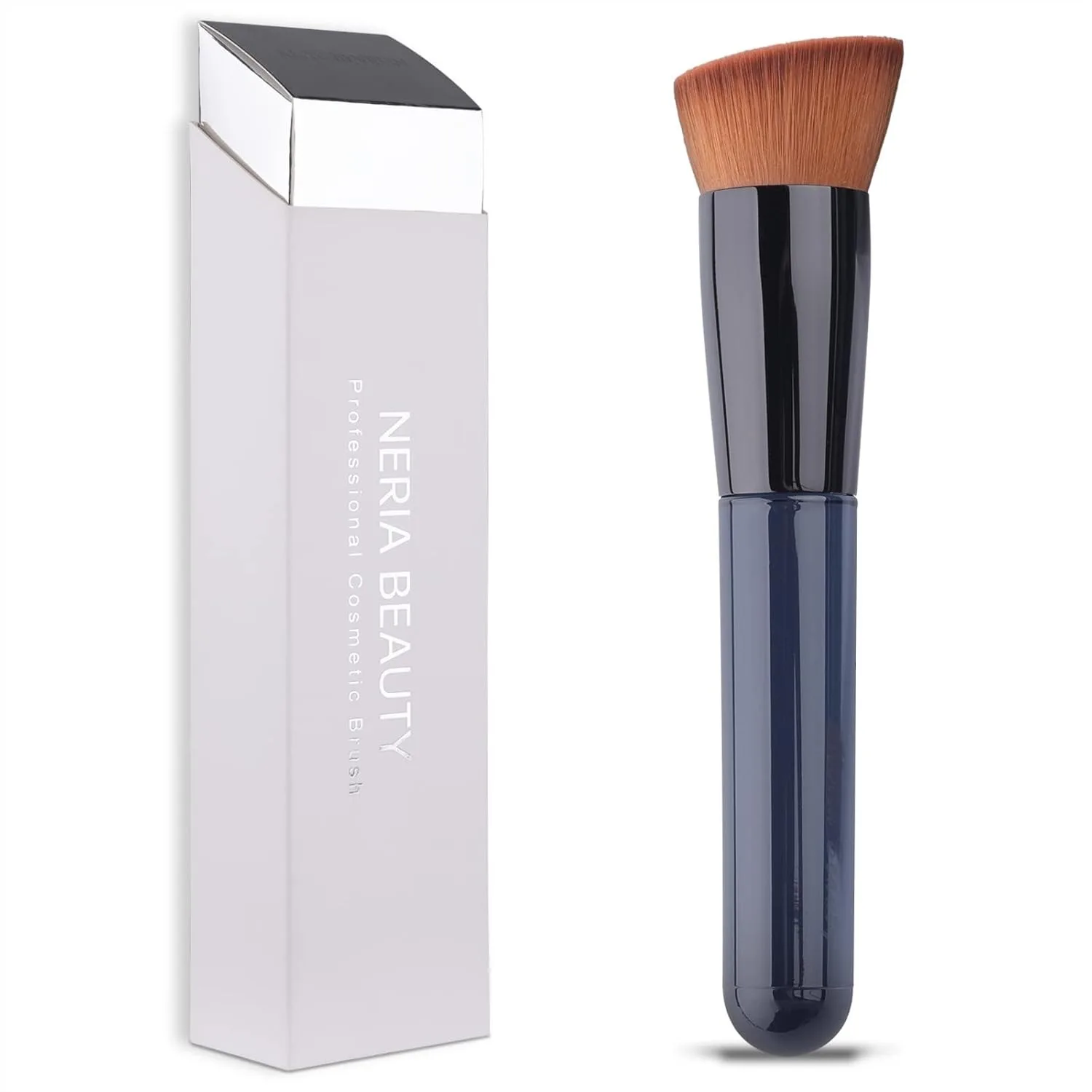Foundation Brush, Flat Top Kabuki Foundation Brush for Liquid Makeup, Cream, Powder, Travel Size Face Blending Makeup Brushes