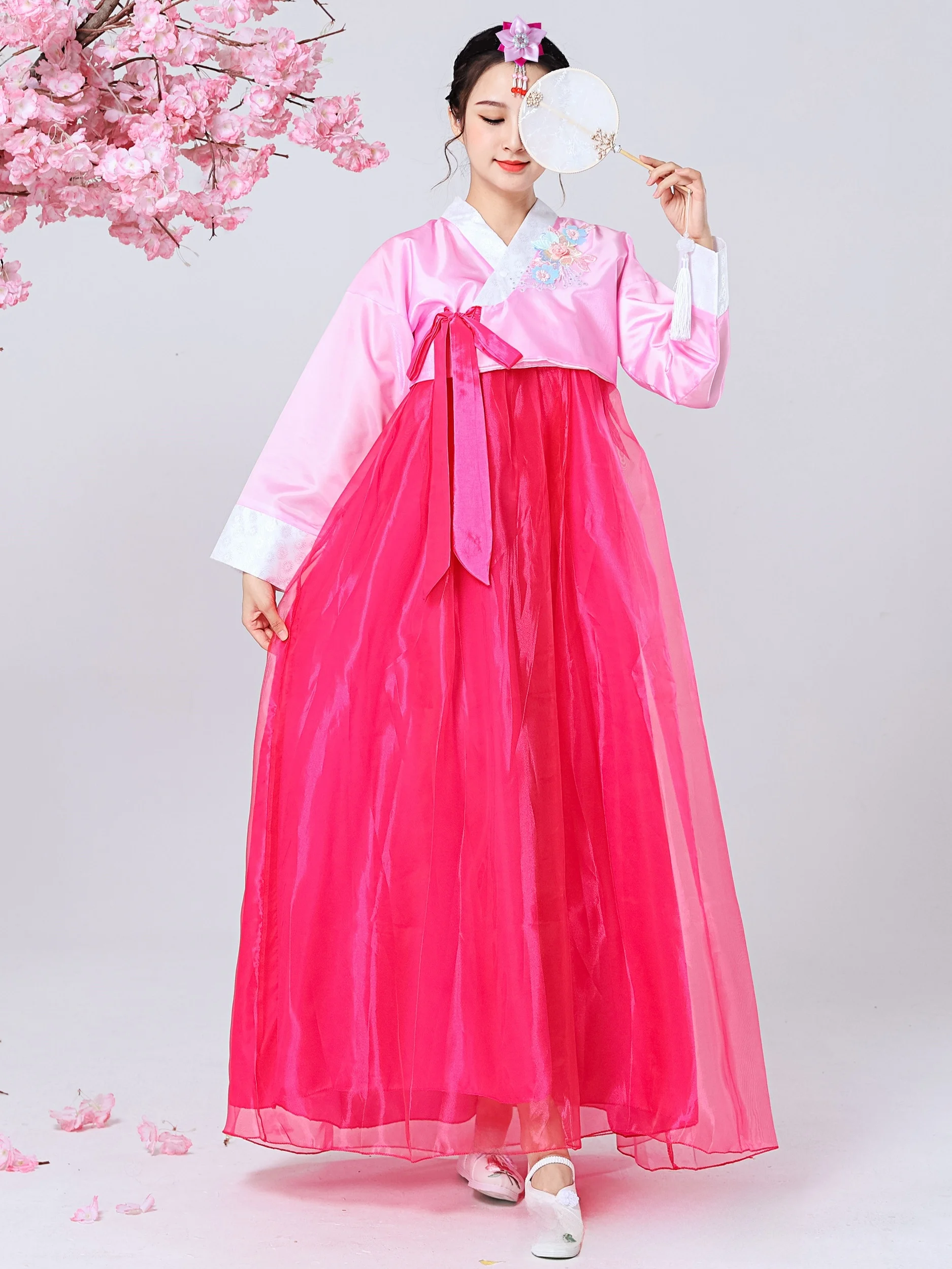 Traditional Korean Hanbok Women's Court Wedding Photography Performance Costume Student Sports Event Ethnic Dance Outfit