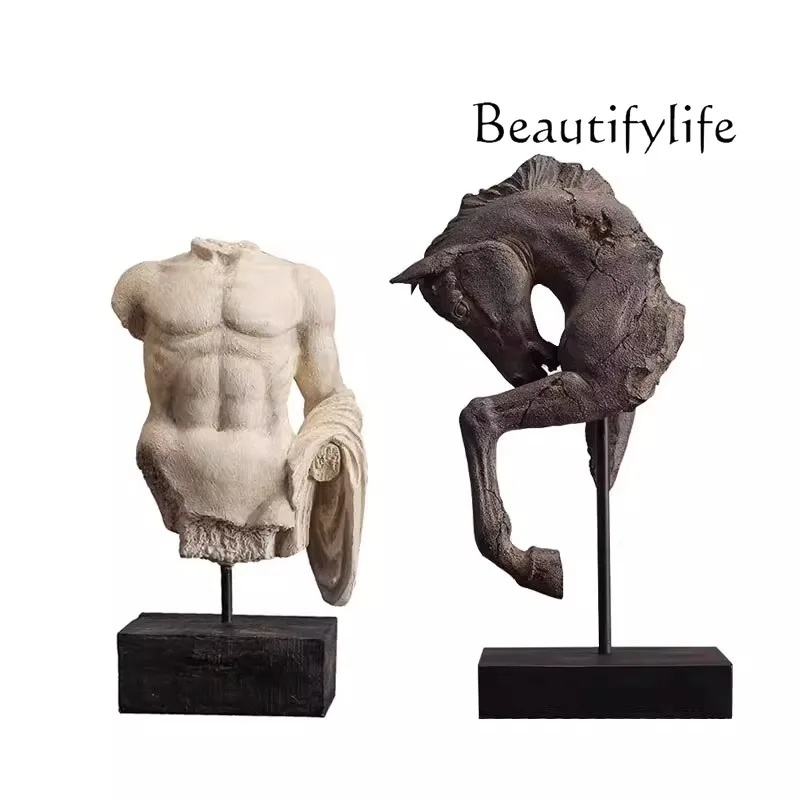 خمر ديفيد فينوس الشكل تمثال نصفي النحت زخرفة نموذج غرفة المعيشة مدخل الحصان رئيس زخرفة #5