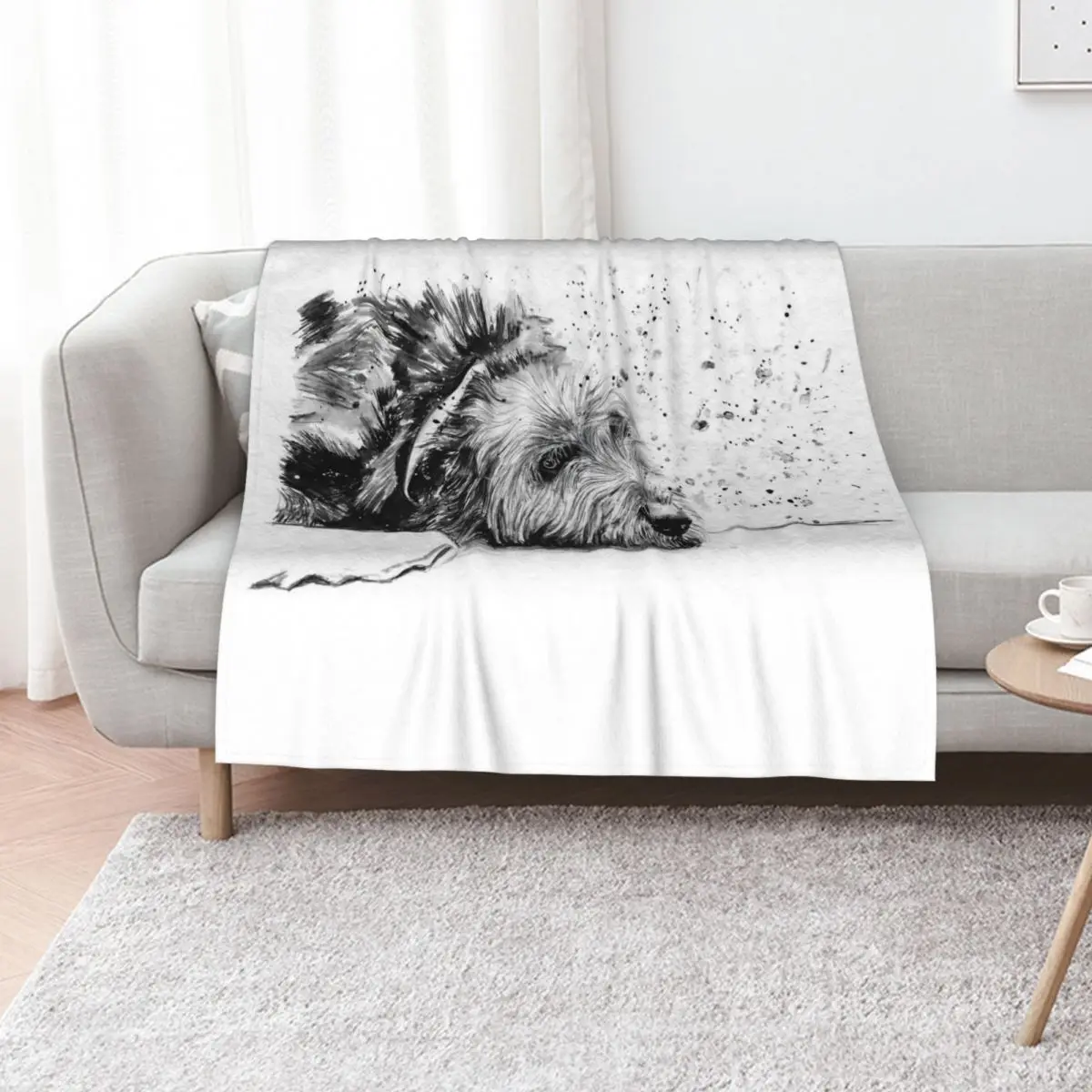 Irish Wolfhound Throw Blanket Plush Fuzzy Cozy Blanket for Couch Sofa