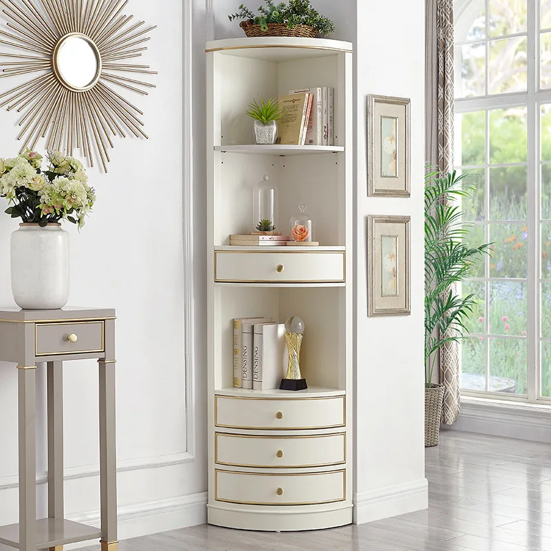 

Light Luxury Triangle Corner Cabinet Premium Grey Corner Simple Standing Bedroom Storage Cabinet Solid Wood High