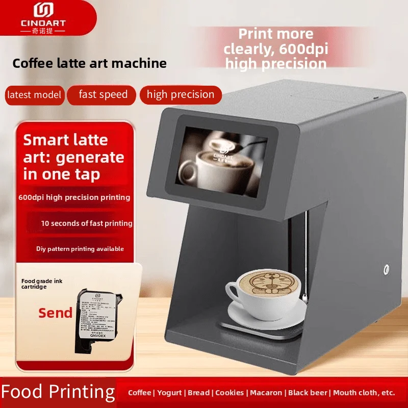 CINOART 3d Latte Art Coffee Printer Machine Automatic Beverages Food Selfie With WIFI Connection Printing Edible Ink Cartridges