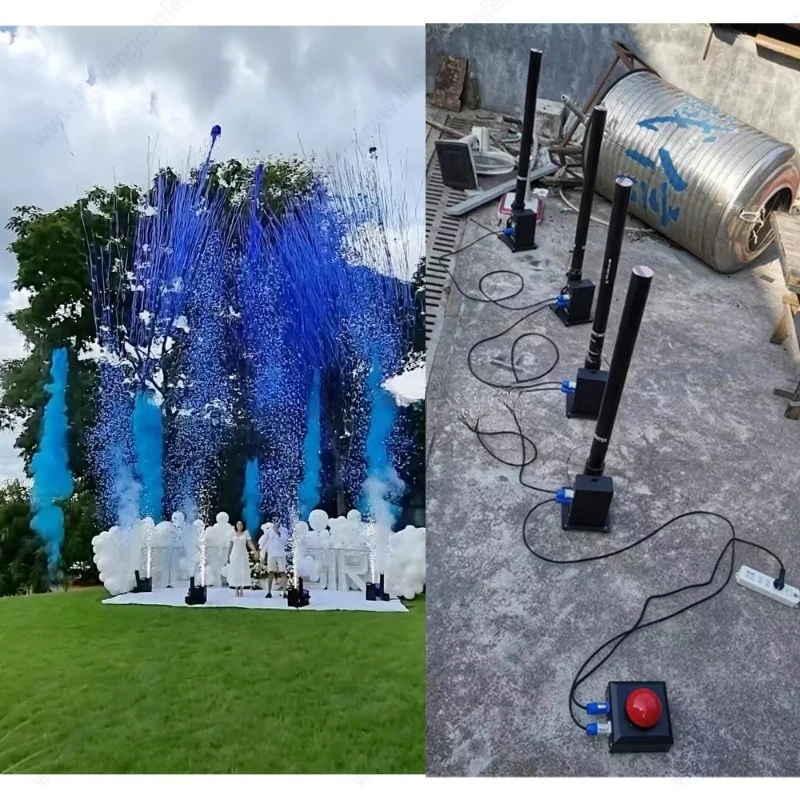 

Stage Push Button Start TNT Smoke Machine Party Popper Spray Prop for Baby Shower Gender Reveal Confetti Powder Cannon