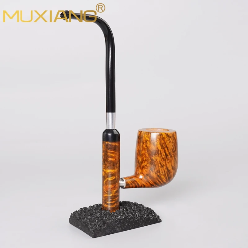 MUXIANG classic Cavalier tobacco wood pipe briar pipe detachable pipe with base