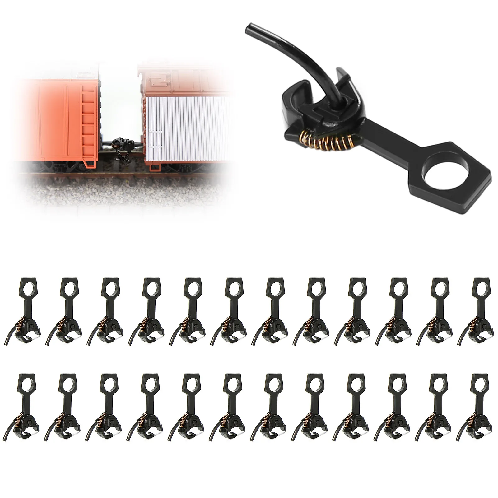 Evemodel 12 pares de acopladores de plástico a escala HO Acoplamiento 1:87 para trenes modelo