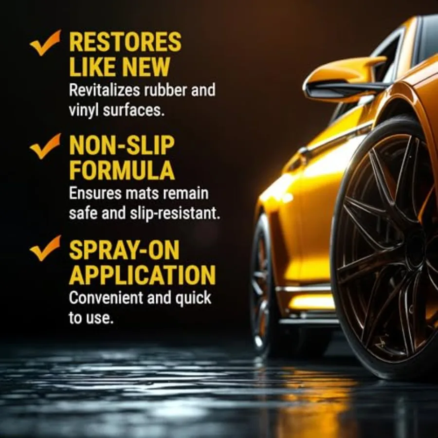 Floor Mat and Cargo Liner Rejuvenator 2in1 Rubber Rejuvenator and Car Floor Mat Cleaner for Auto Detailing WaterBased Formula 2