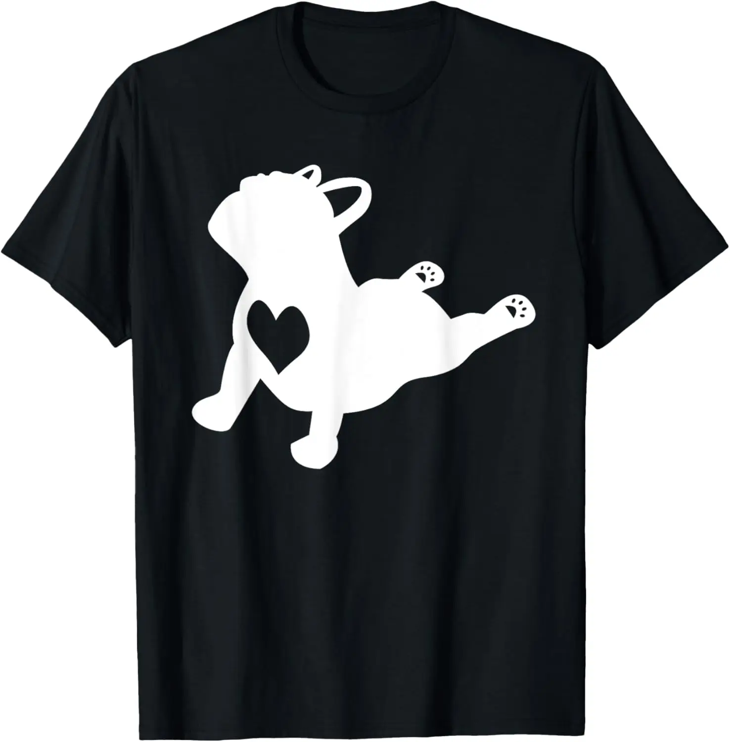 

French Bulldog Yoga Pose Shirt with Heart of Love French Gift T-Shirt