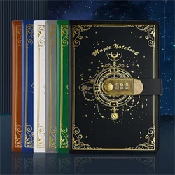 A5 Magic Notebook 200 Pages Vintage Code Book with Lock Diary Thick Durable Stationery Student Office Gifts School Supplies