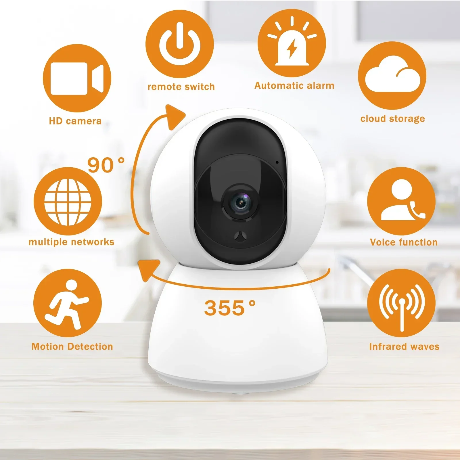 Xiaomi 3MP IP กล้องใหม่ 1080P Tuya สมาร์ท WiFi ในร่มไร้สายกล้องเฝ้าระวังความปลอดภัยพร้อมการติดตามอัตโนมัติ PET Monitor