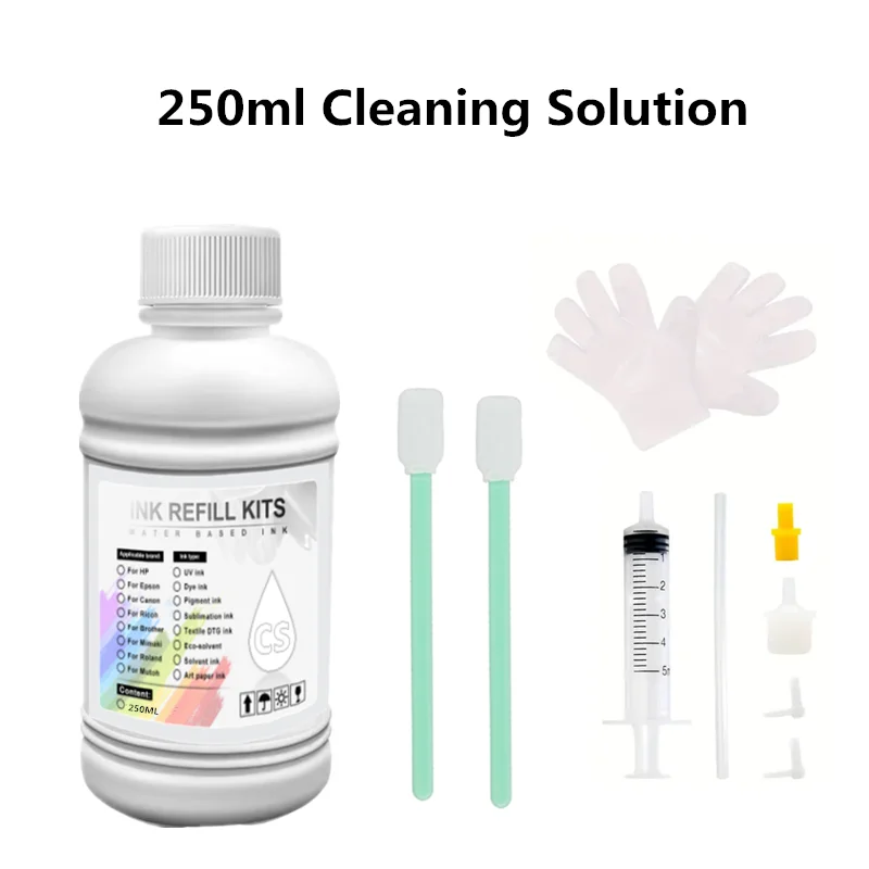 Cleaning Solution Wash Liquid Water-based Ink Printhead Cleaner Dye/Pigment/Sublimation Ink For Epson/HP/Canon/Brother Printer