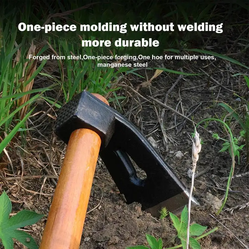 Imagem -05 - Aço Jardinagem Enxada Ferramenta de Mão com Wood Handle Weeding Extrator Acessórios para Quintal Weeding Solo Loosening Supply