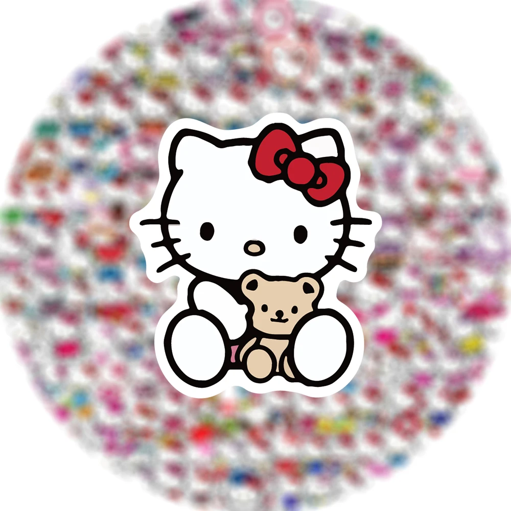 50/100/200pcs Kawaii Sanrio Hello Kitty Stickers  Anime Decals DIY Guitar Case Laptop Cute Graffiti Kids Cartoon Sticker Gift