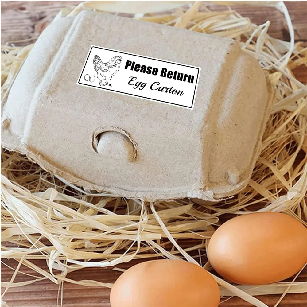 

Please Return Egg Carton Tag Stickers 1x2.625 Inch Farm Fresh Chicken Eggs Carton Labels Egg Stickers 500Pcs