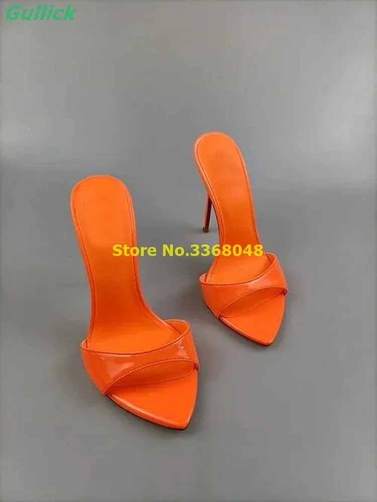 أحذية كريستال سوداء عالية الكعب مثير أشار تو كعب ستيليتو الانزلاق على موضة 2024 فستان النعال الشرائح الصيف الصلبة