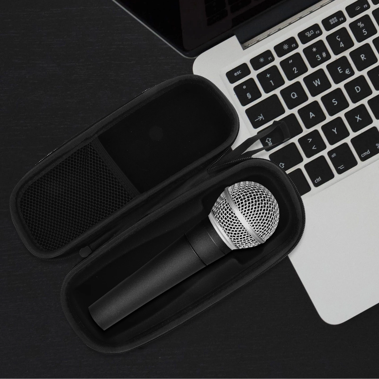 

Hardshell Microphone Storage Case Eva Dual Mic Protector Travel-Friendly Shockproof Lightweight Case for Audio Equipment