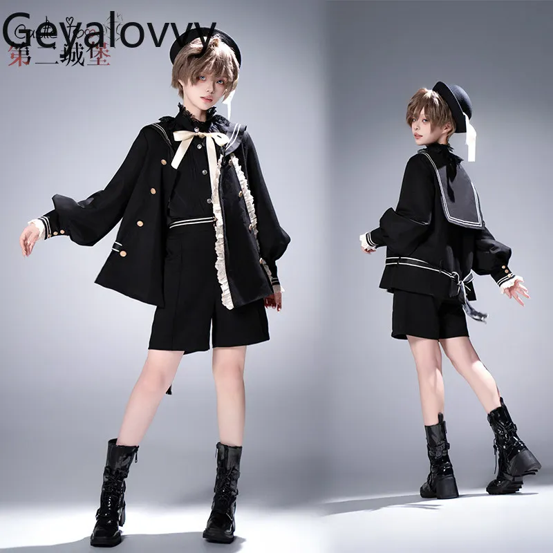 

Origina Casual Lolita Suit Preppy Prince Style Cloak Outwear and Shorts Suit Spring Autumn Two Piece Sets Womens Outifits
